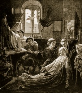 La morte del Venerabile Beda, 735 da W. Bell Scott